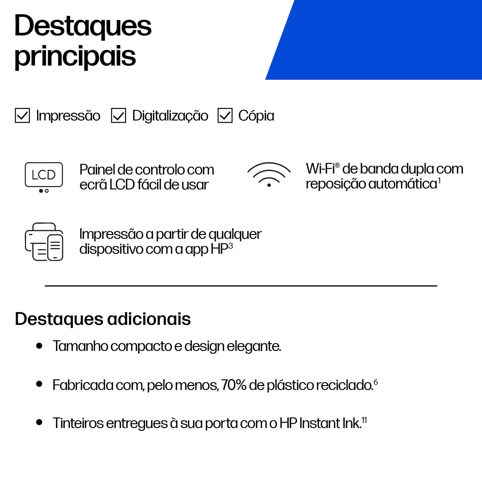 HP DeskJet 2910 Sem fios All-in-One Cor Impressora, Instant Ink, miniatura 3