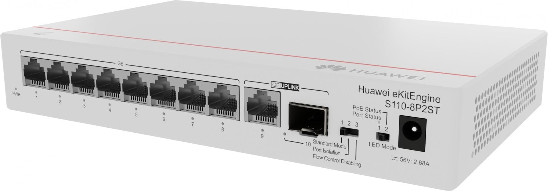 HUAWEI SWITCH CLOUDENGINE S110-8P2ST POWER OVER ETHERNET (POE) #PROMO FIM STOCK# — miniatura 3