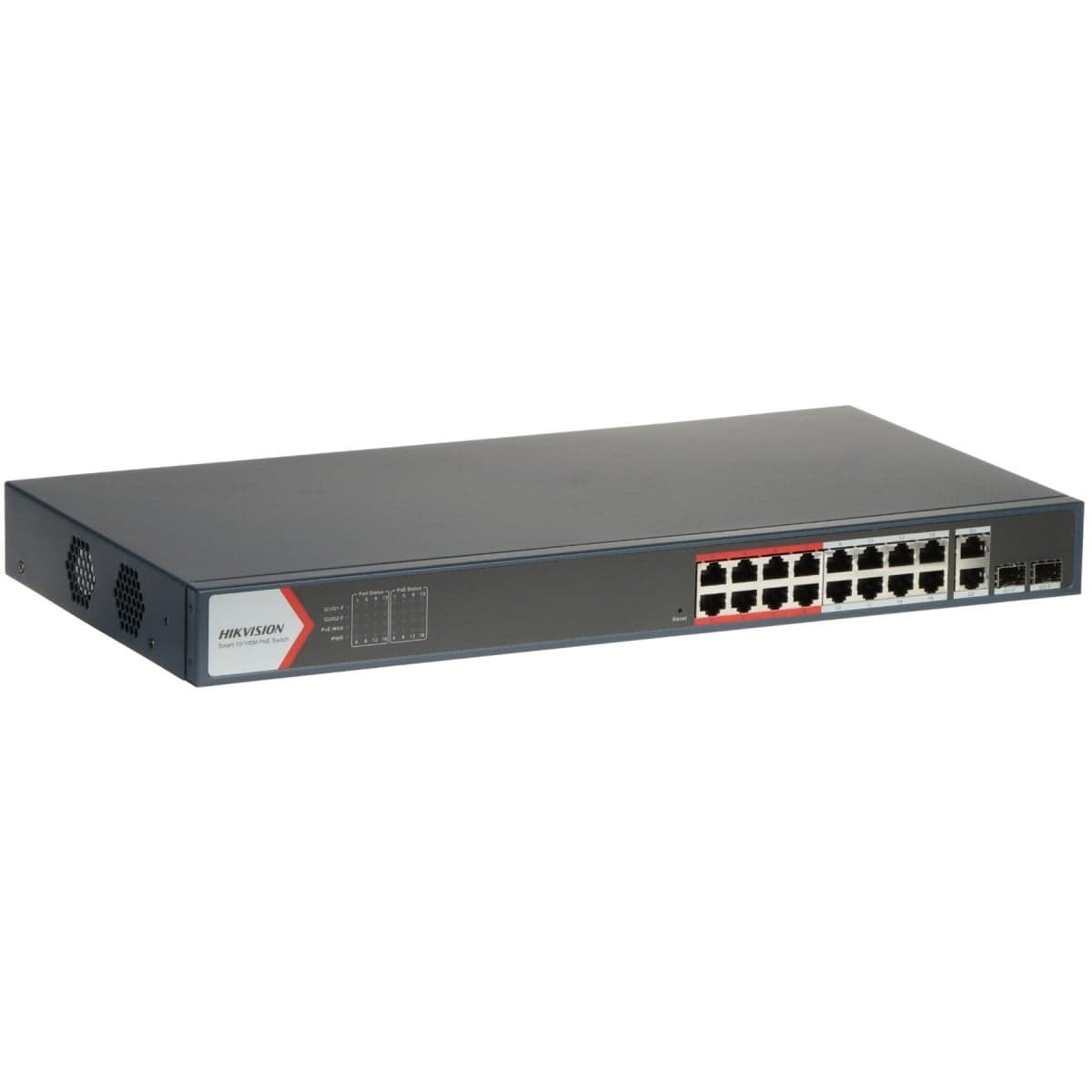 Hikvision DS-3E1318P-EI(B) Switch POE inteligente Fast Ethernet de 16 portas, miniatura 1