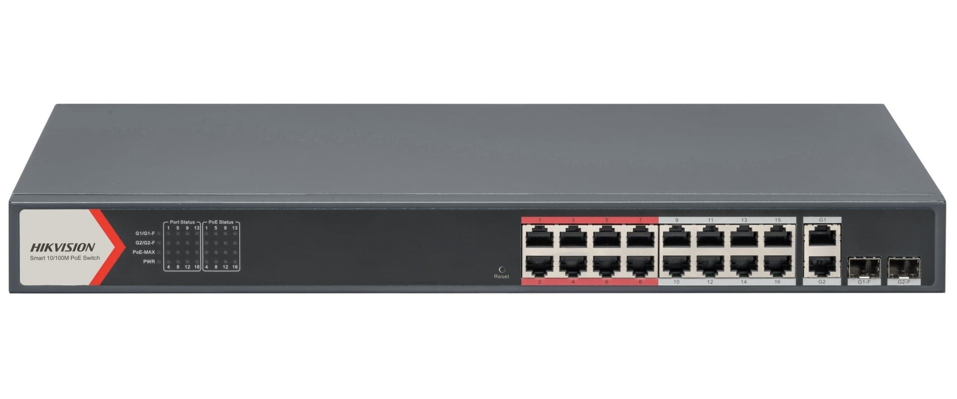 Hikvision DS-3E1318P-EI(B) Switch POE inteligente Fast Ethernet de 16 portas, miniatura 2