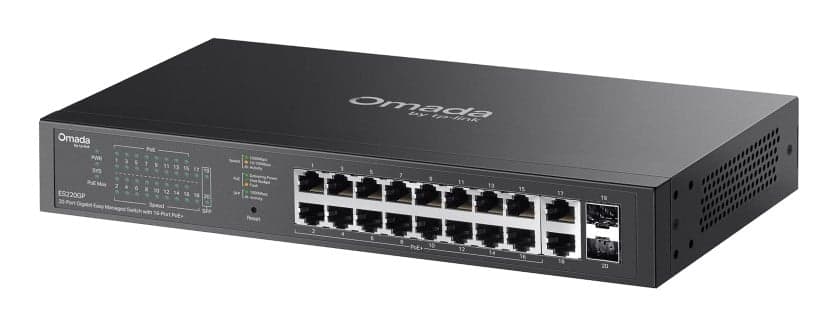 OMADA ES220GP switch de rede Gerido Gigabit Ethernet (10/100/1000) Power over Ethernet (PoE) Preto, miniatura 3