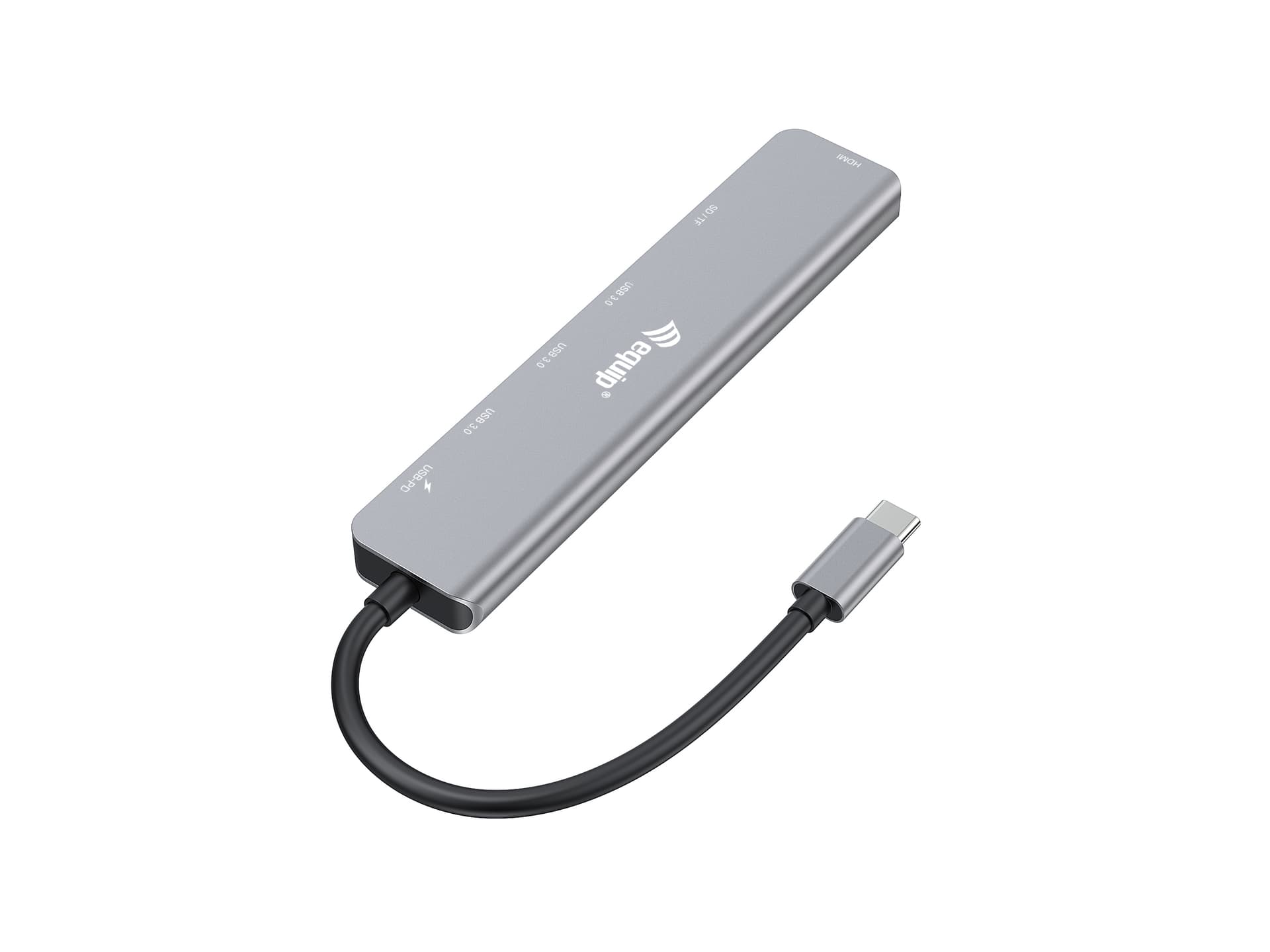 Equip 133494 Adaptador multifuncional USB-C 7 em 1, HDMI 4K/60Hz, USB 3.2 Gen1 x 3 , TF/MICRO SD, 100W USB PD — miniatura 3