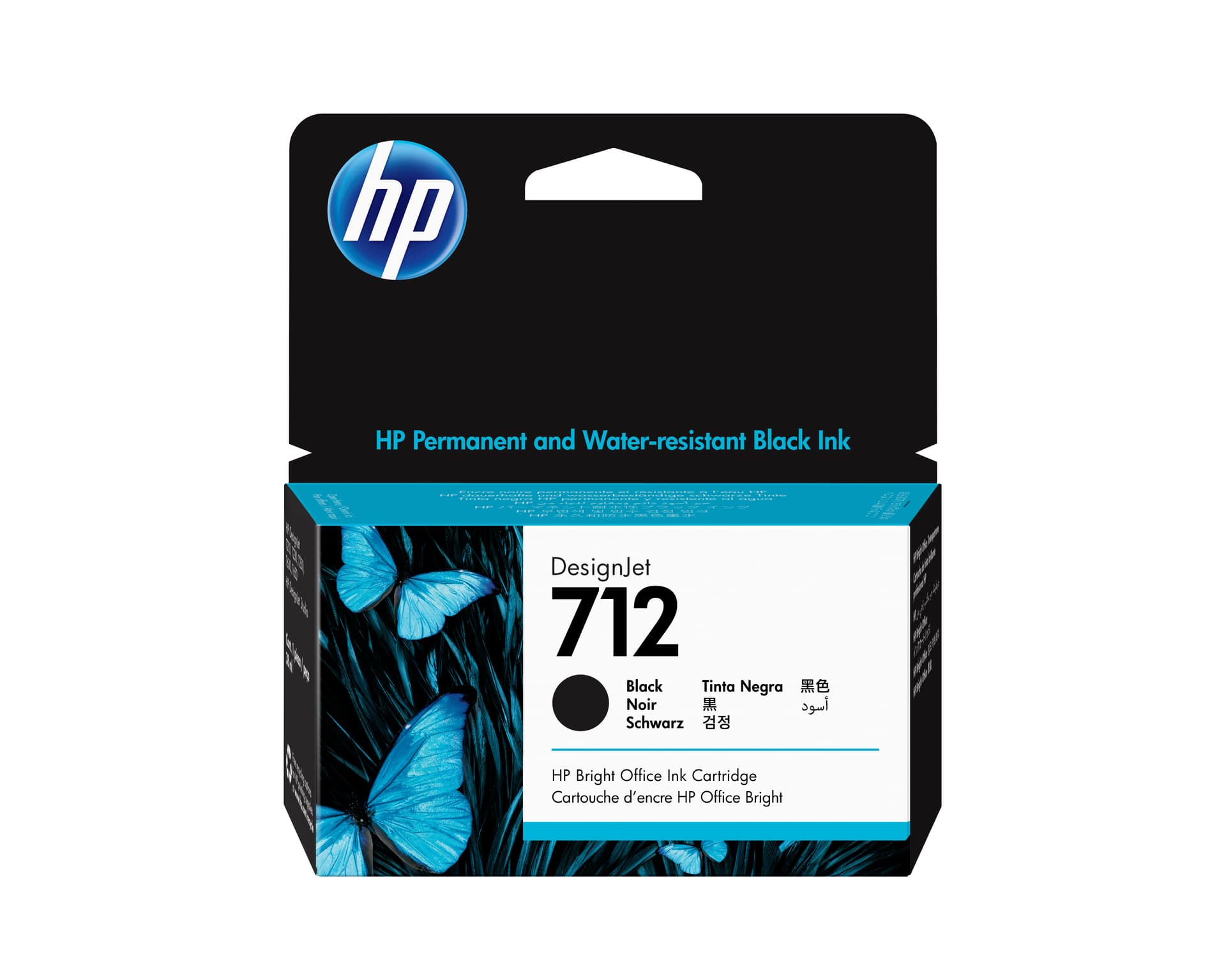 HP Tinteiro preto 712 DesignJet de 38 ml, miniatura 1
