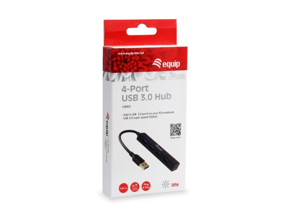 EQUIP LIFE HUB 4PORT USB 3.0 BLACK — miniatura 2