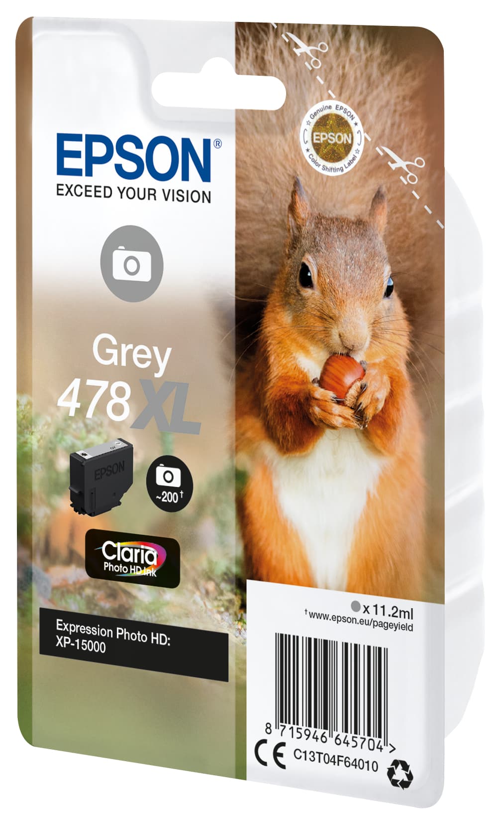 Epson Squirrel 478L Conjunto individual cinzento Claria Photo HD Esquilo, miniatura 2