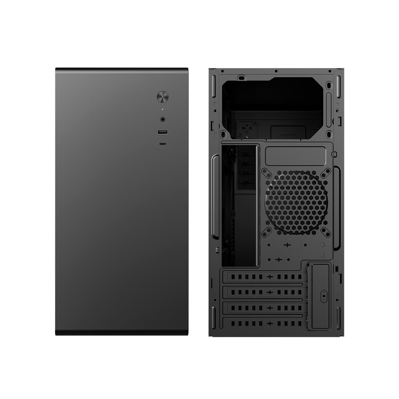 COOLBOX COO-PCM640C-0 MATX M640C USB-C 3.2 GEN1 FULL METAL CASE WITHOUT POWER SUPPLY + 1 90MM FAN, miniatura 4