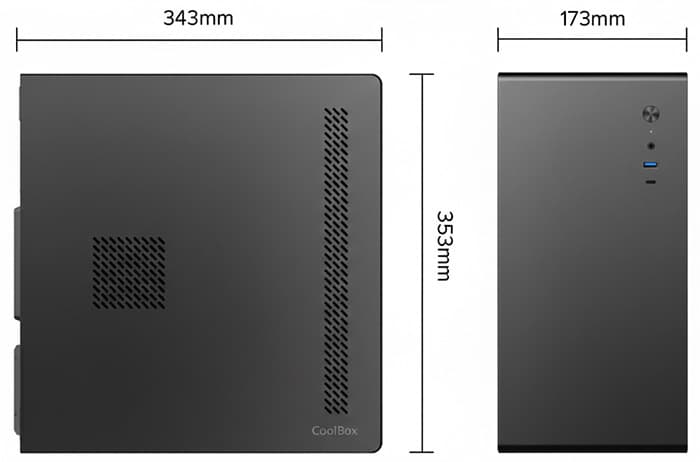 COOLBOX COO-PCM640C-0 MATX M640C USB-C 3.2 GEN1 FULL METAL CASE WITHOUT POWER SUPPLY + 1 90MM FAN, miniatura 9