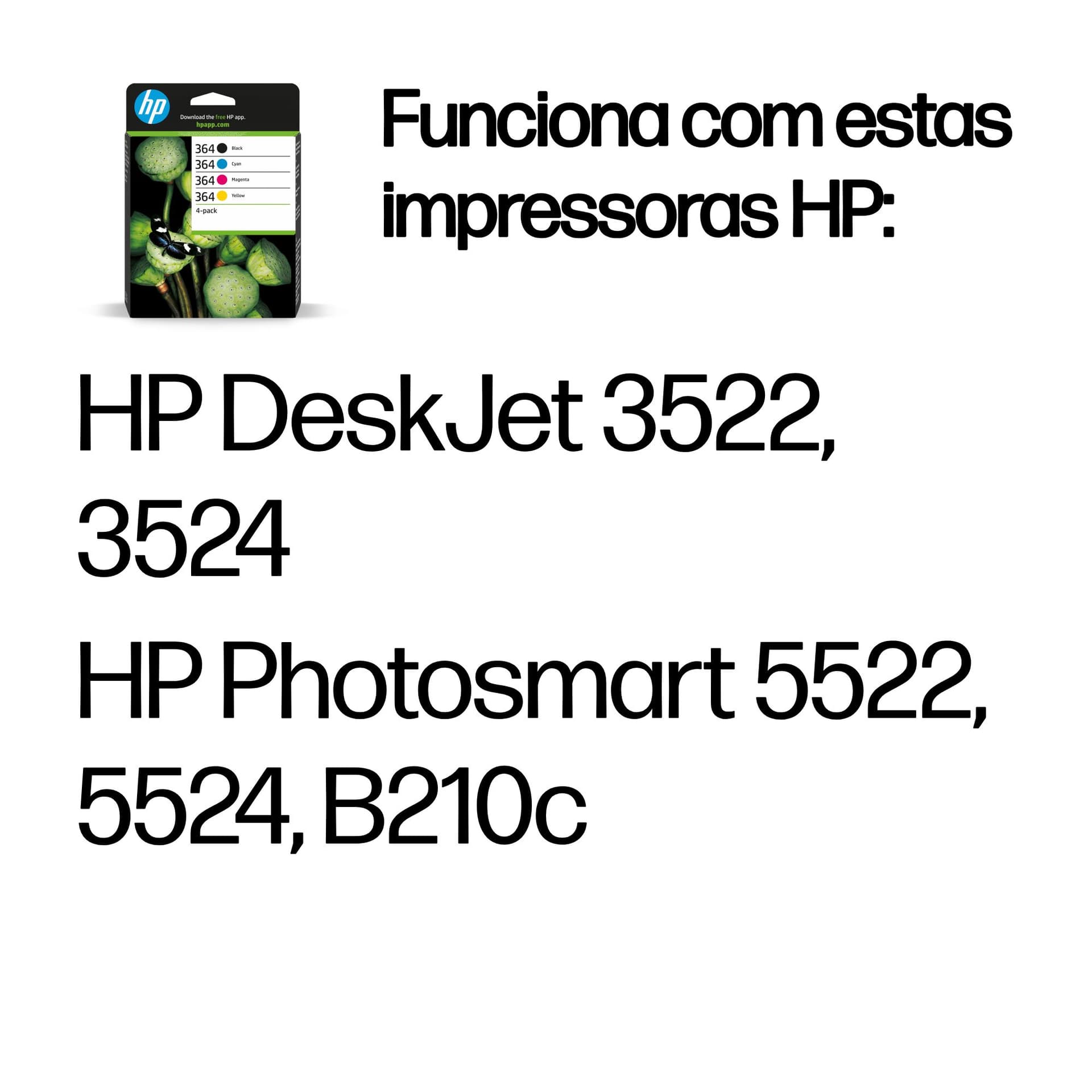 HP Conjunto de Tinteiros Originais 364 Preto/Ciano/Magenta/Amarelo, miniatura 2
