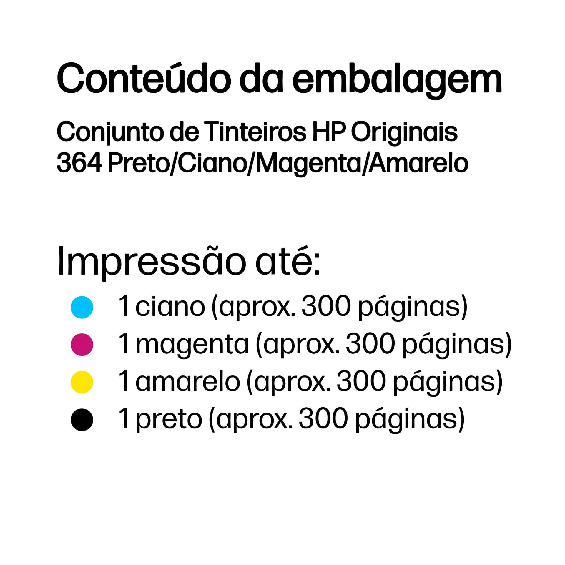 HP Conjunto de Tinteiros Originais 364 Preto/Ciano/Magenta/Amarelo, miniatura 3