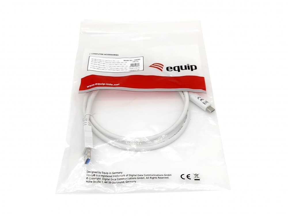 EQUIP CABO USB 3.2 GEN 1 C TO A CABLE M/M 5G TRANSFER 3ª 2.0MT WHITE — miniatura 3