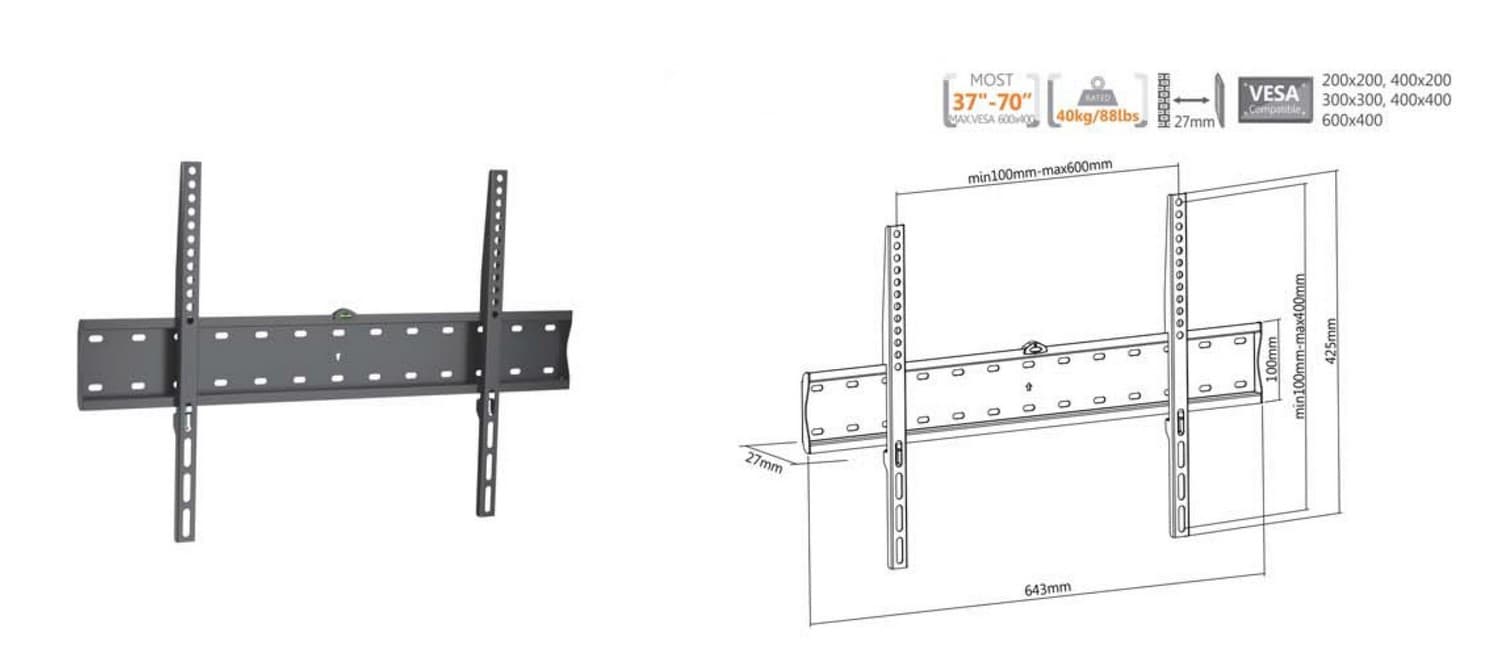 Equip 650330 Suporte de parede fino para TV fixo de 37"-75” — miniatura 9