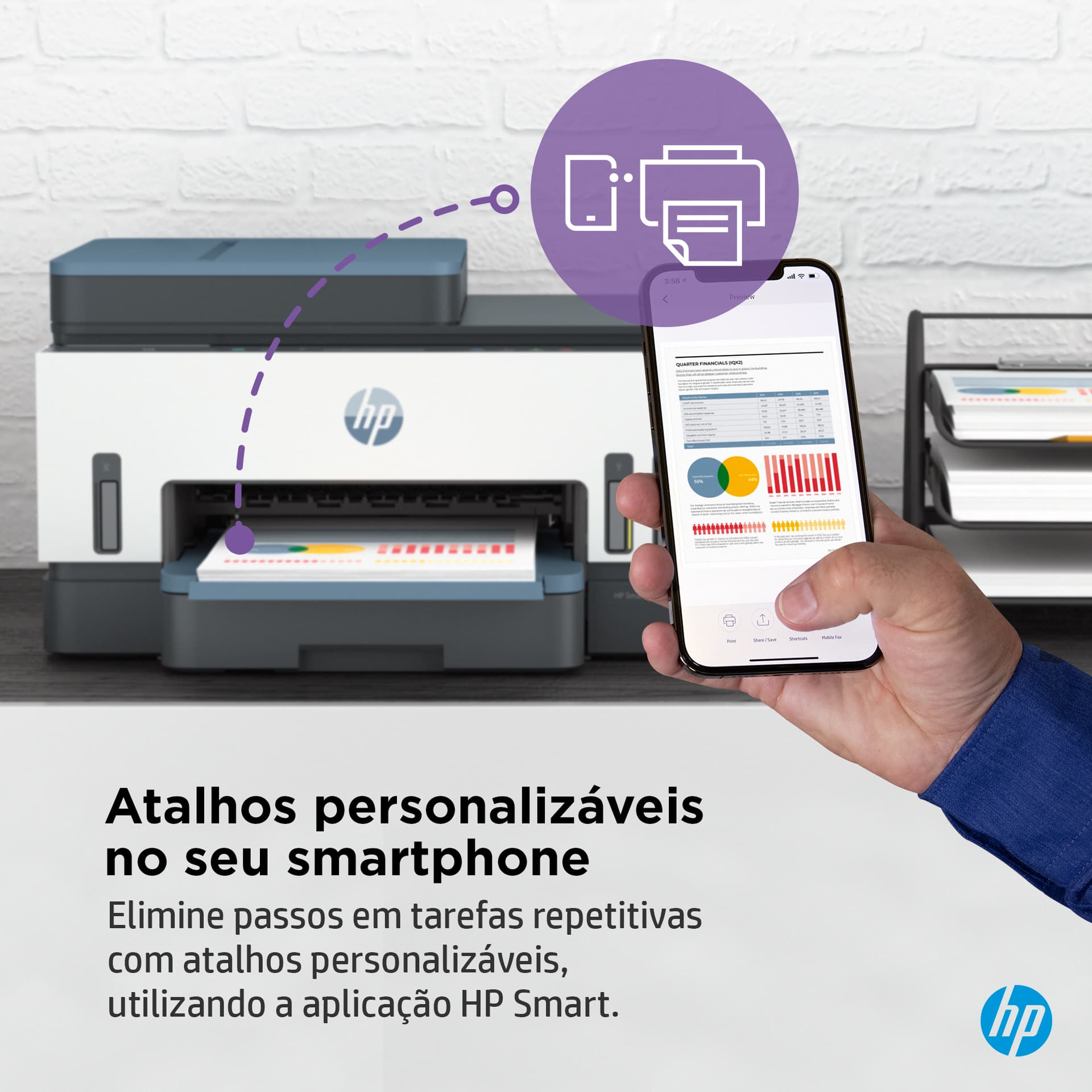 HP Smart Tank 7306 Sem fios All-in-One Cor Impressora, Impressão frente e verso; Copiadora, scanner — miniatura 11