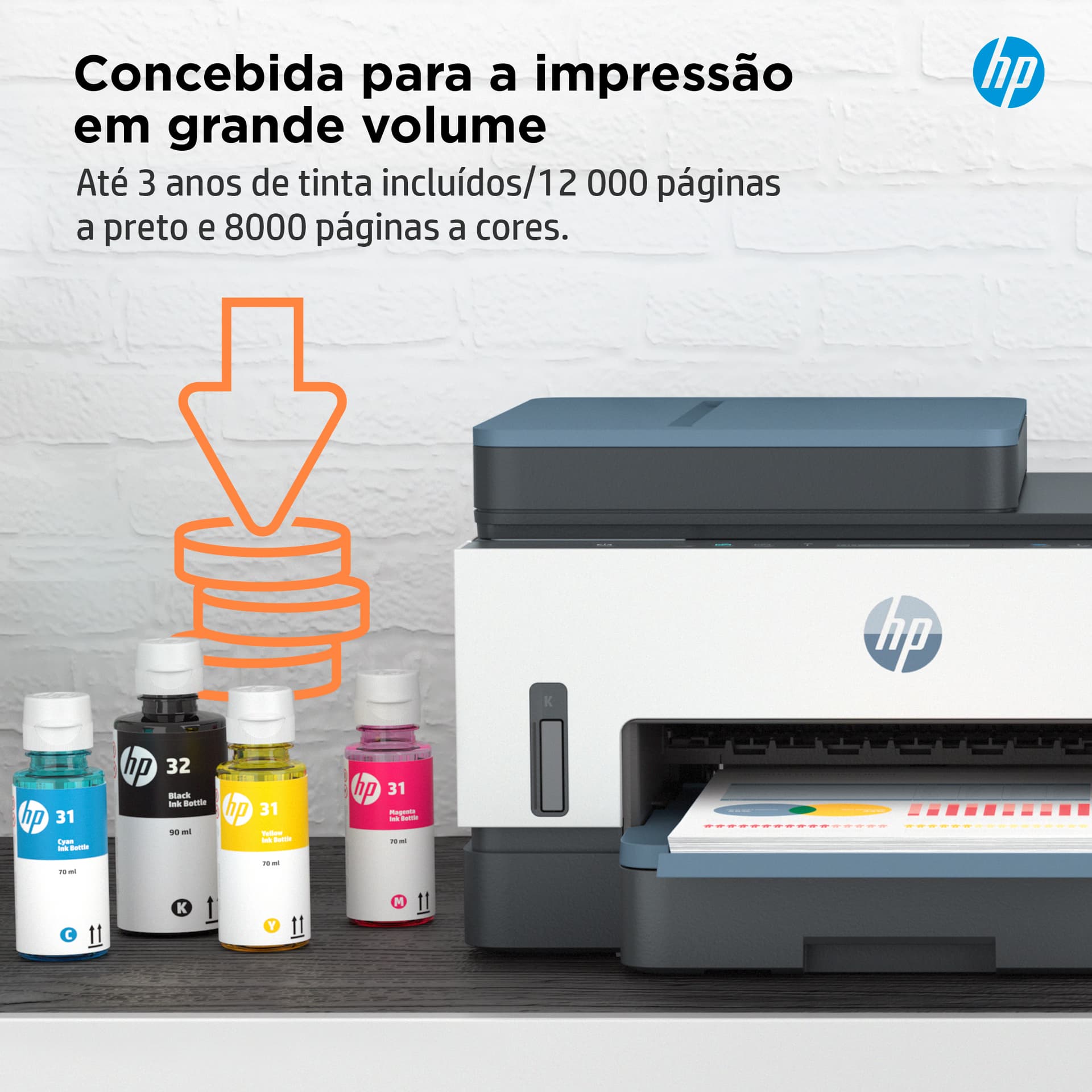 HP Smart Tank 7306 Sem fios All-in-One Cor Impressora, Impressão frente e verso; Copiadora, scanner — miniatura 7