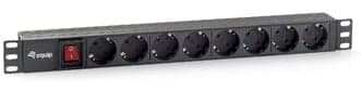 EQUIP REGUA 19" 8 TOMADAS SCHUKO C/INTERRUPTOR CABO 1.8M — miniatura 1