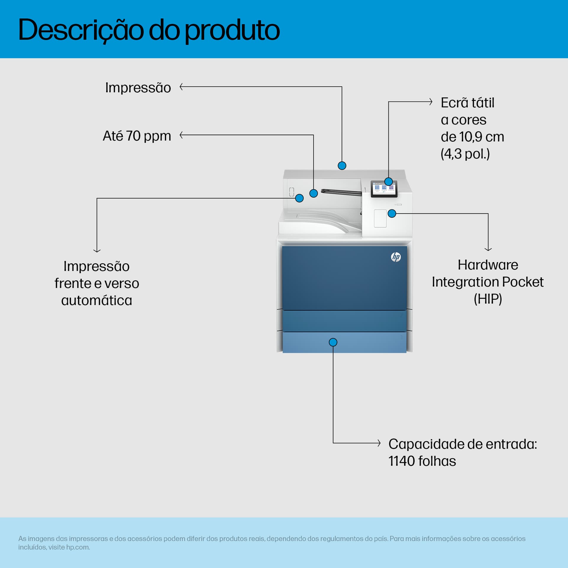 HP LaserJet Enterprise 8501dn Preto e branco Impressora, miniatura 2