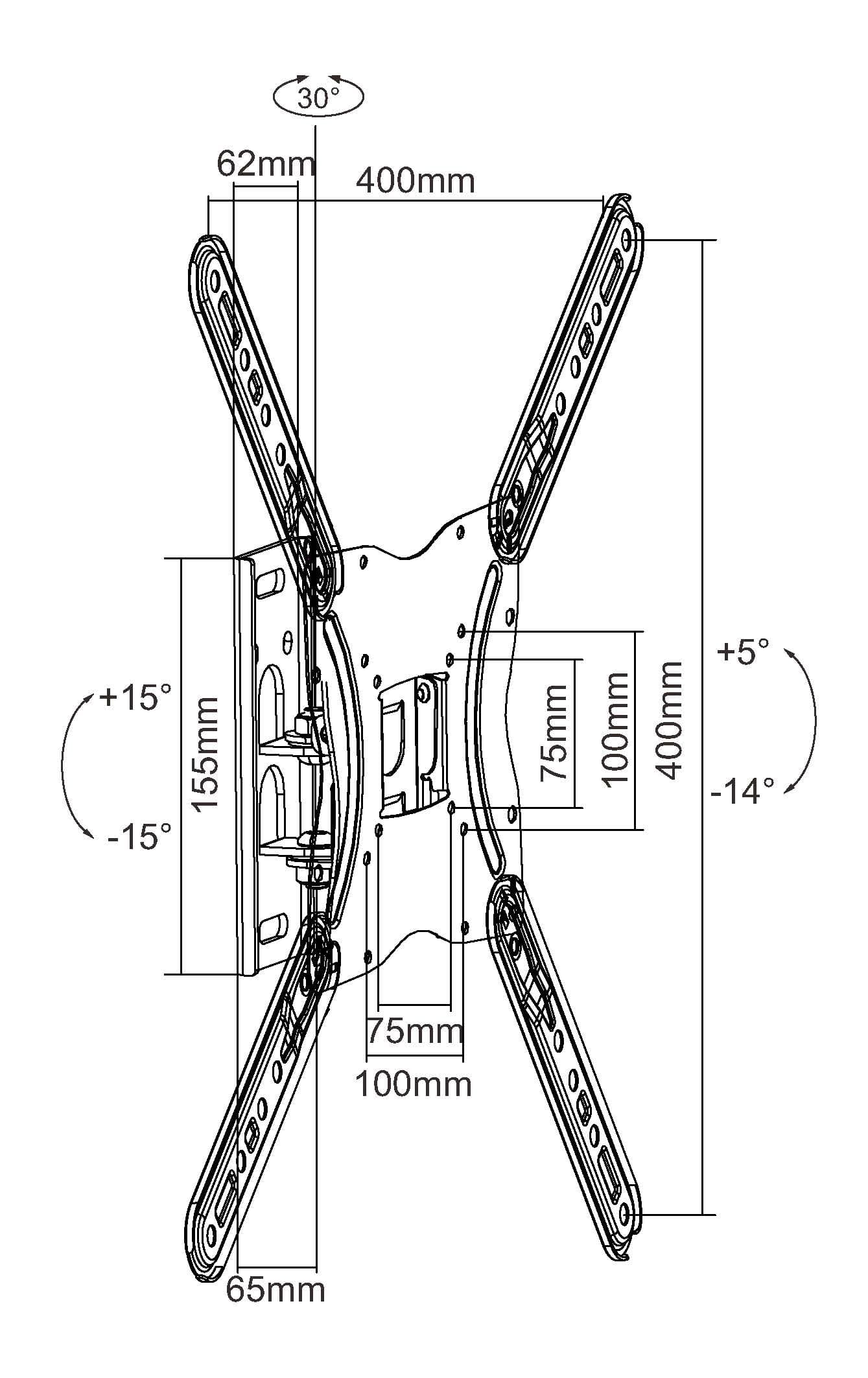 Equip Suporte de parede para TV articulado de 23"-55” — miniatura 5