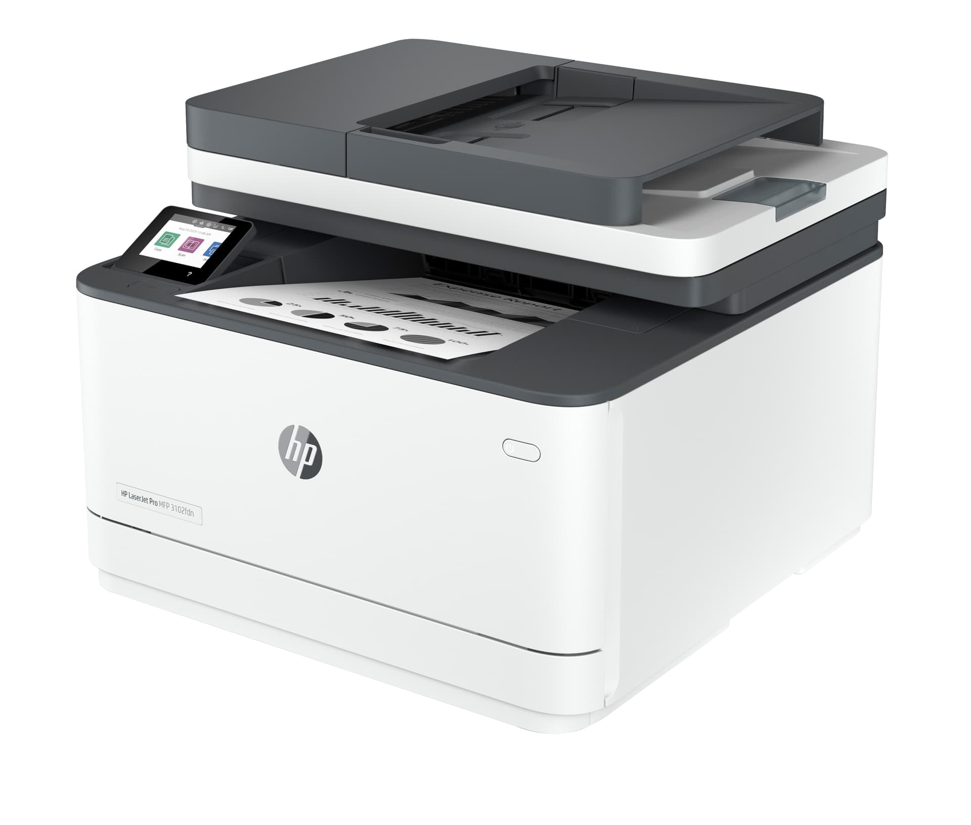 HP LaserJet Pro 3102fdn Multifunction Preto e branco Impressora, Apenas Ethernet; Copiadora, Scanner — miniatura 2