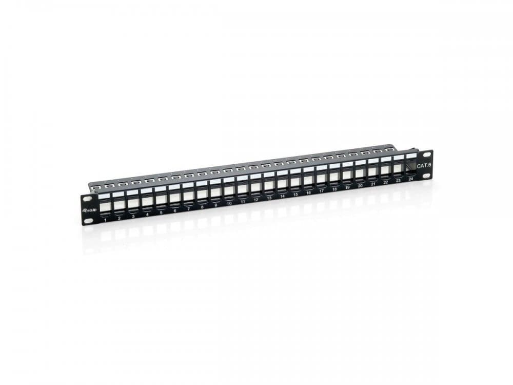 EQUIP PATCH PANEL 24PORT 19" 1U UNSHIELDED PRETO — miniatura 1