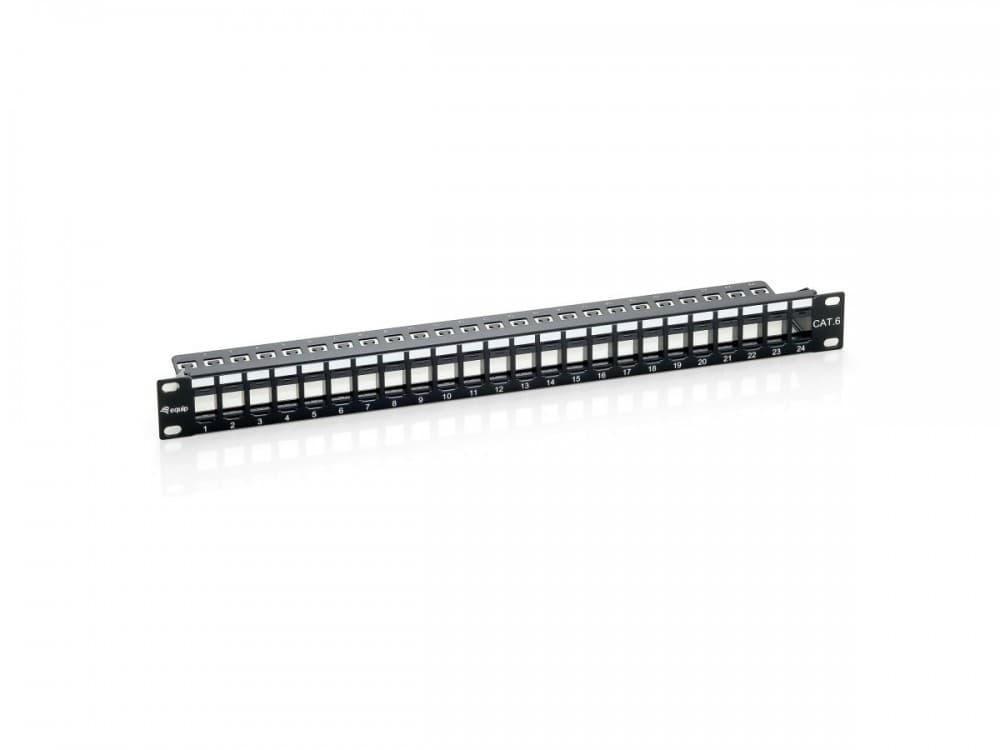 EQUIP PATCH PANEL 24PORT 19" 1U UNSHIELDED PRETO — miniatura 2