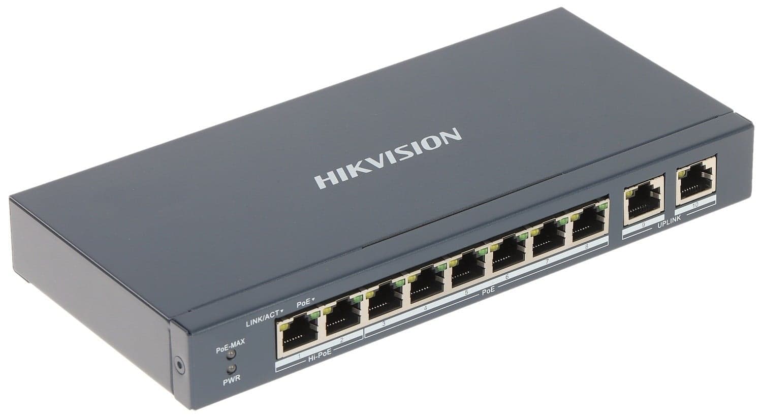 Hikvision DS-3E1310HP-EI 8 Port Fast Ethernet Smart POE Switch, miniatura 1