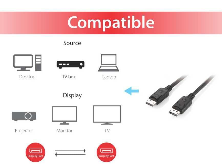 EQUIP CABO DISPLAYPORT M/M 2MT PRETO — miniatura 4