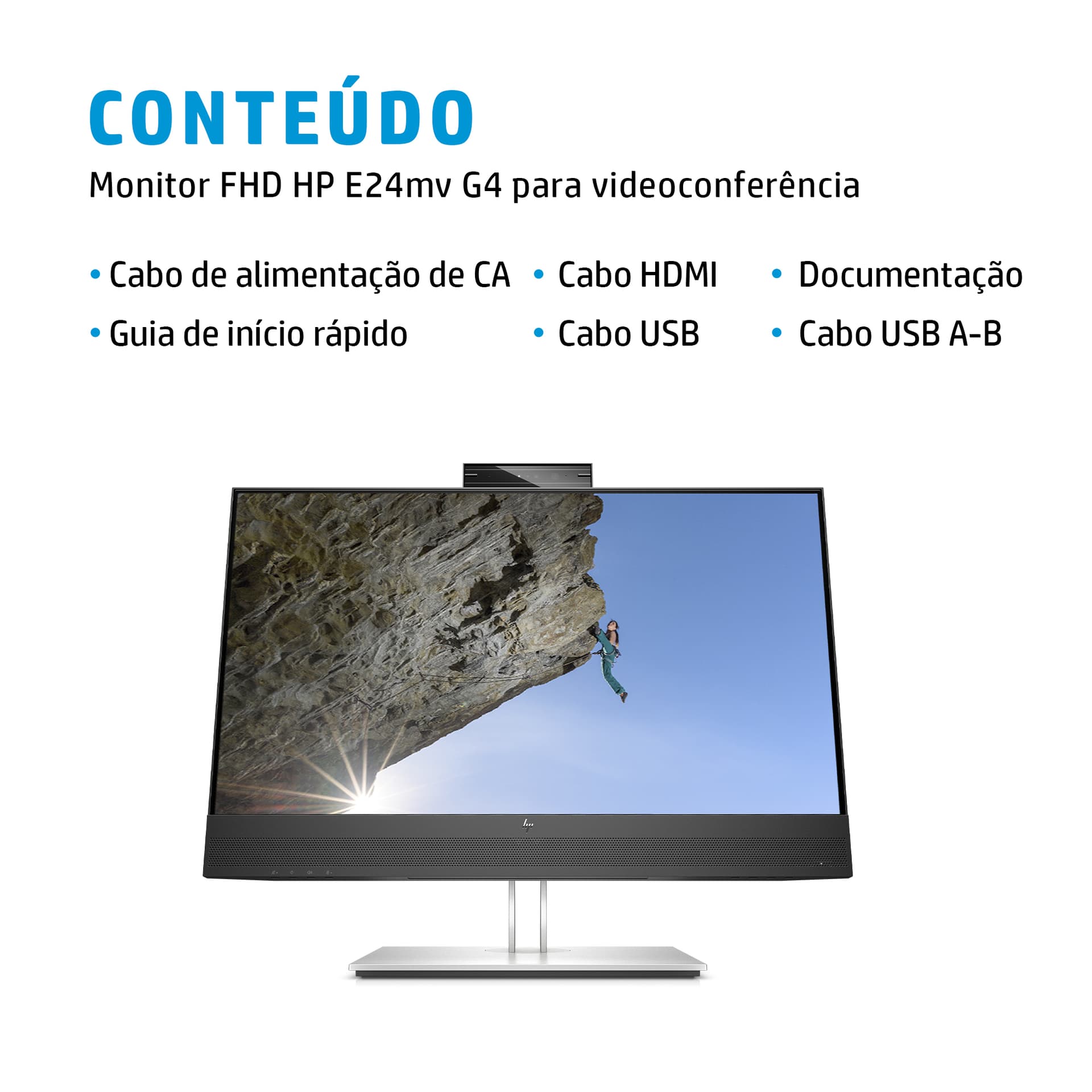 HP Monitor FHD E24mv G4 para videoconferência — miniatura 5