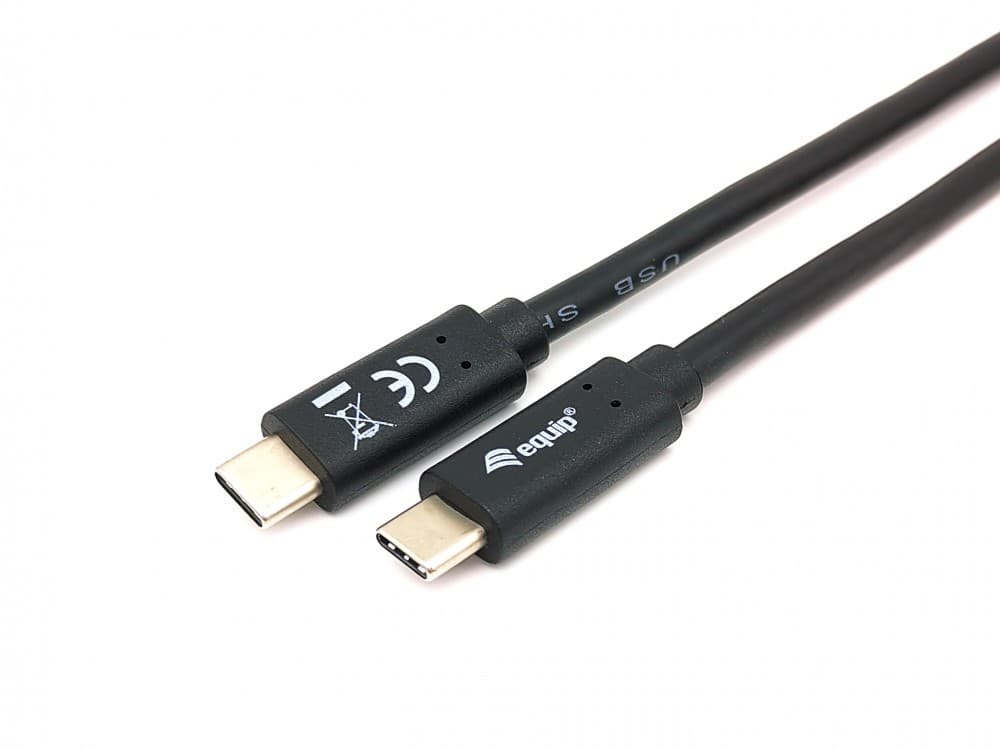 EQUIP CABO USB 3.2 GEN 1X1 TYPE-C TO C M/M 2.0M 5G TRANSFER 3A BLACK — miniatura 2