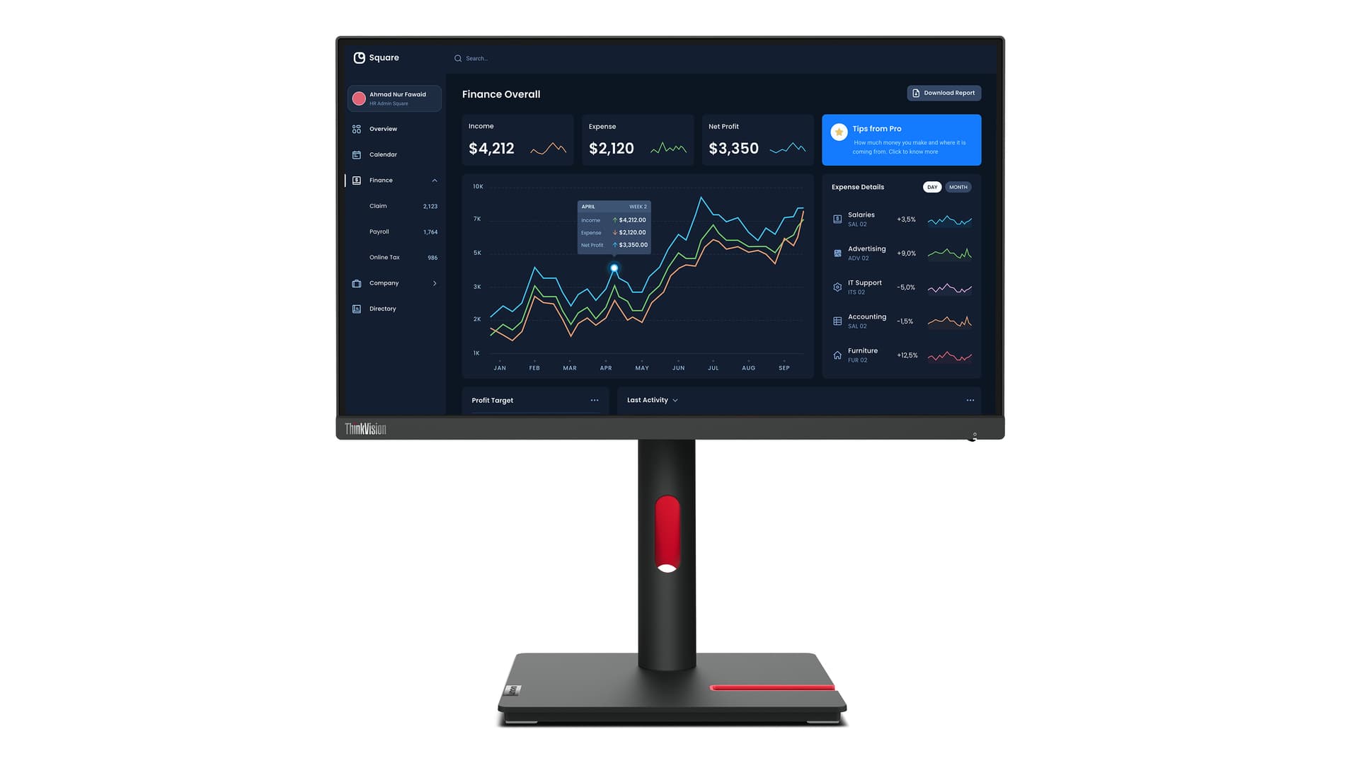 Lenovo ThinkVision T22i-30 Monitor — miniatura 2