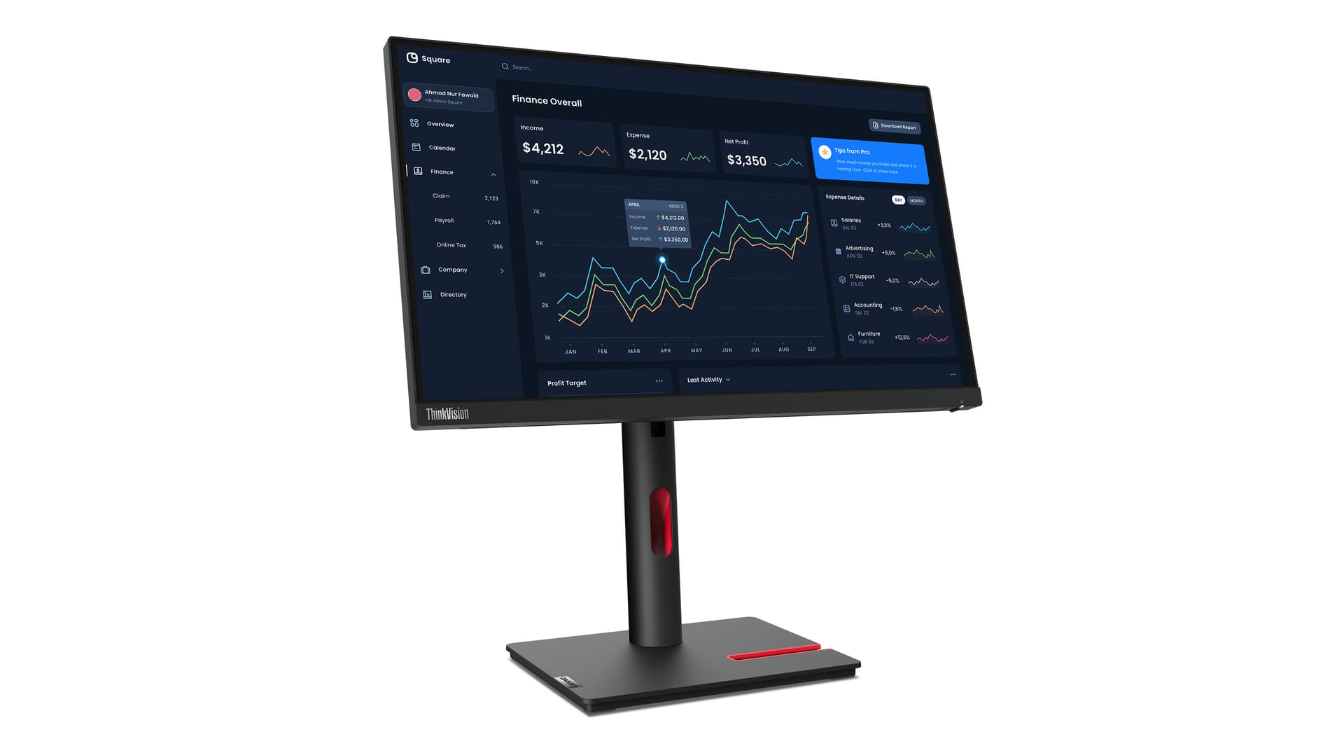 Lenovo ThinkVision T22i-30 Monitor — miniatura 6
