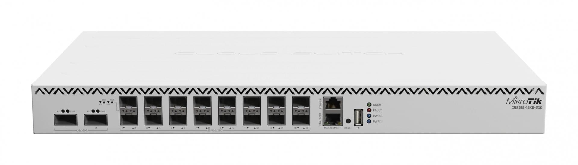MikroTik Cloud Router Switch 518-16XS-2XQ-RM, 16x 25G SFP, 2x 100G QSFP, RouterOS L5, miniatura 1