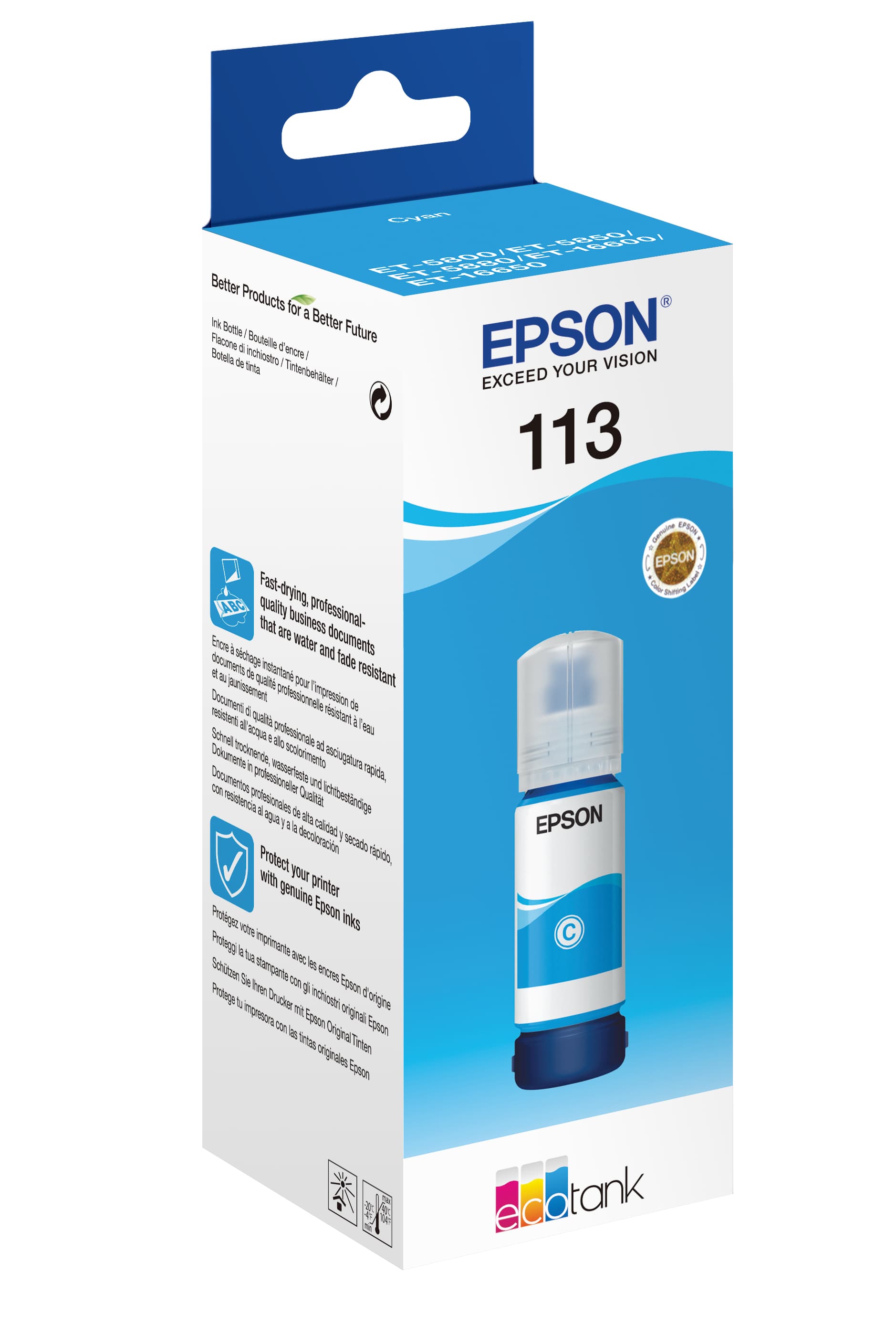 Epson 113 EcoTank Pigment Cyan ink bottle — miniatura 6