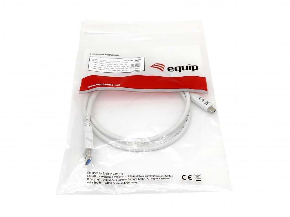 EQUIP CABO USB 3.2 GEN 1 C TO A CABLE M/M 5G TRANSFER 3ª 1.0MT WHITE — miniatura 3