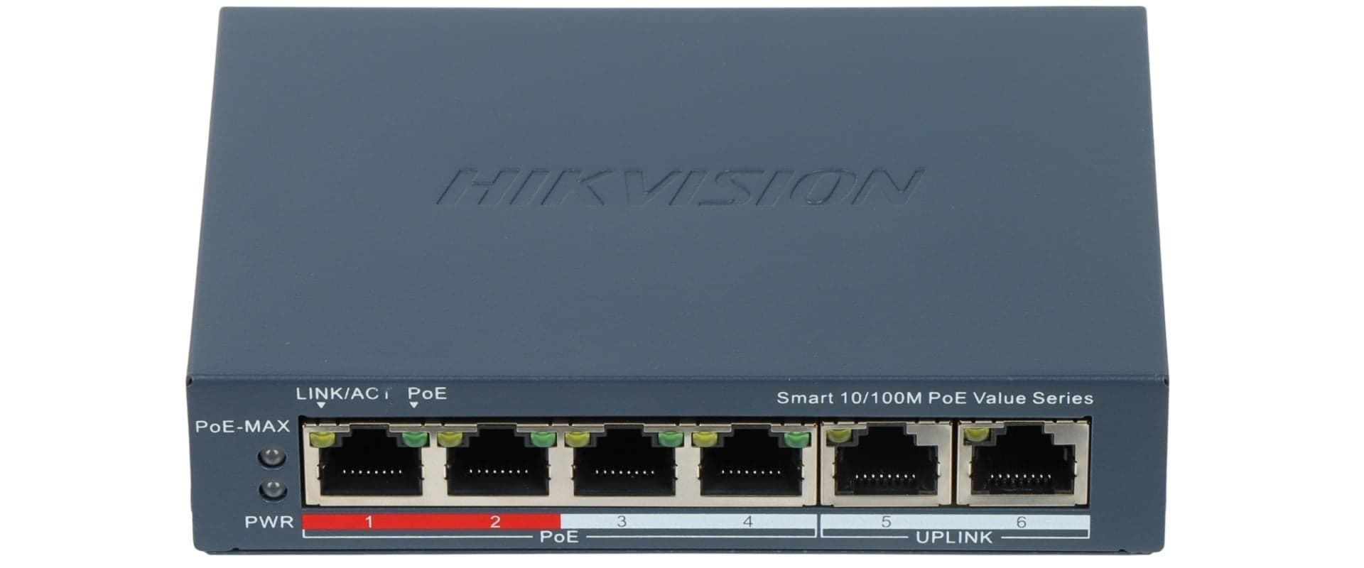 HIKVISION SWITCH 4 PORT FAST ETHERNET SMART POE — miniatura 1