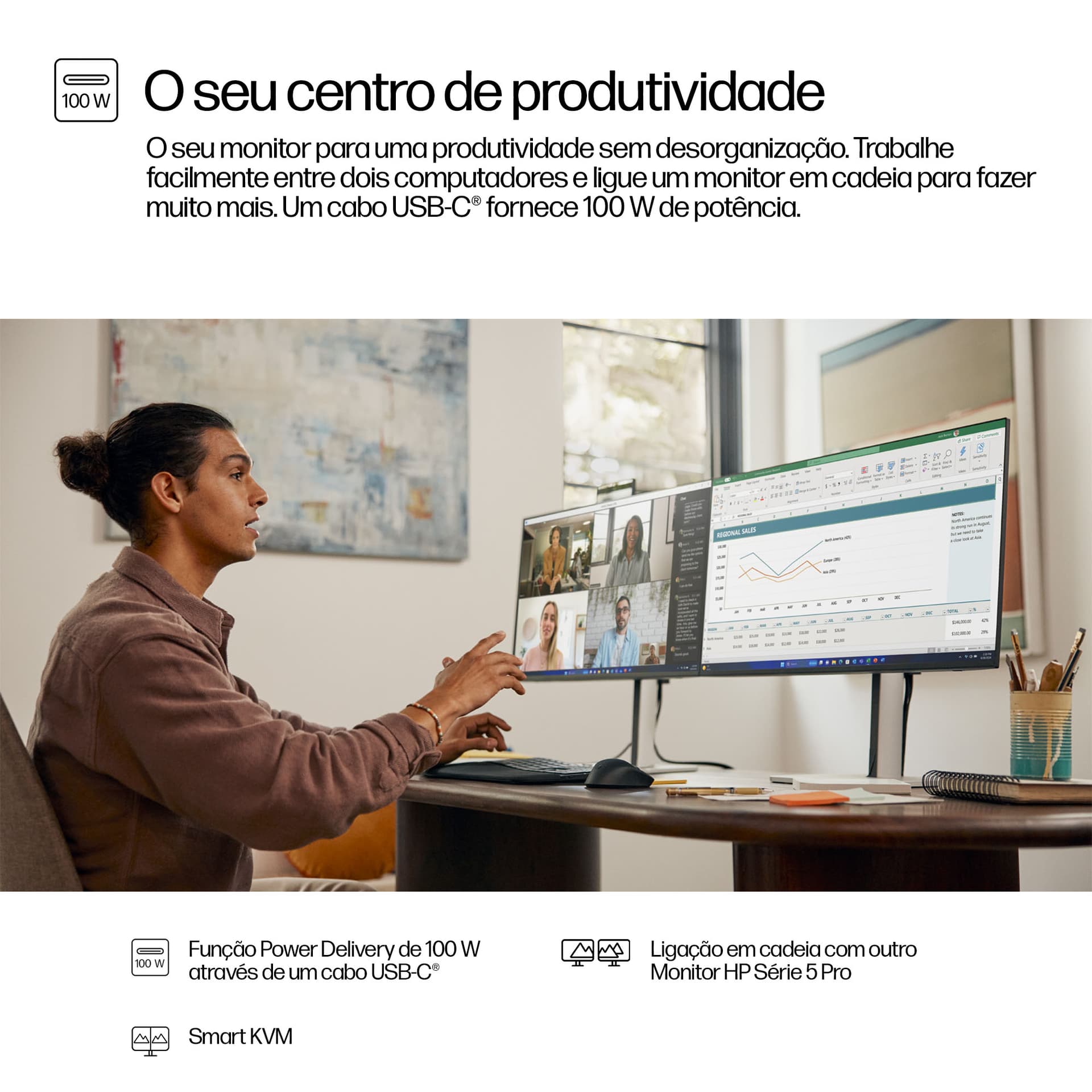 HP Series 5 Pro Monitor QHD USB-C para videoconferência Série 5 Pro de 27 polegadas - 527pm, miniatura 5