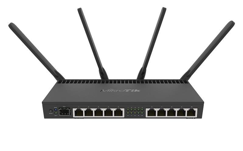 MikroTik RB4011iGS+5HacQ2HnD-IN Wireless Router, Dual-band 2.4/5GHz, 10x Gigabit Ethernet, PoE, RouterOS, miniatura 1