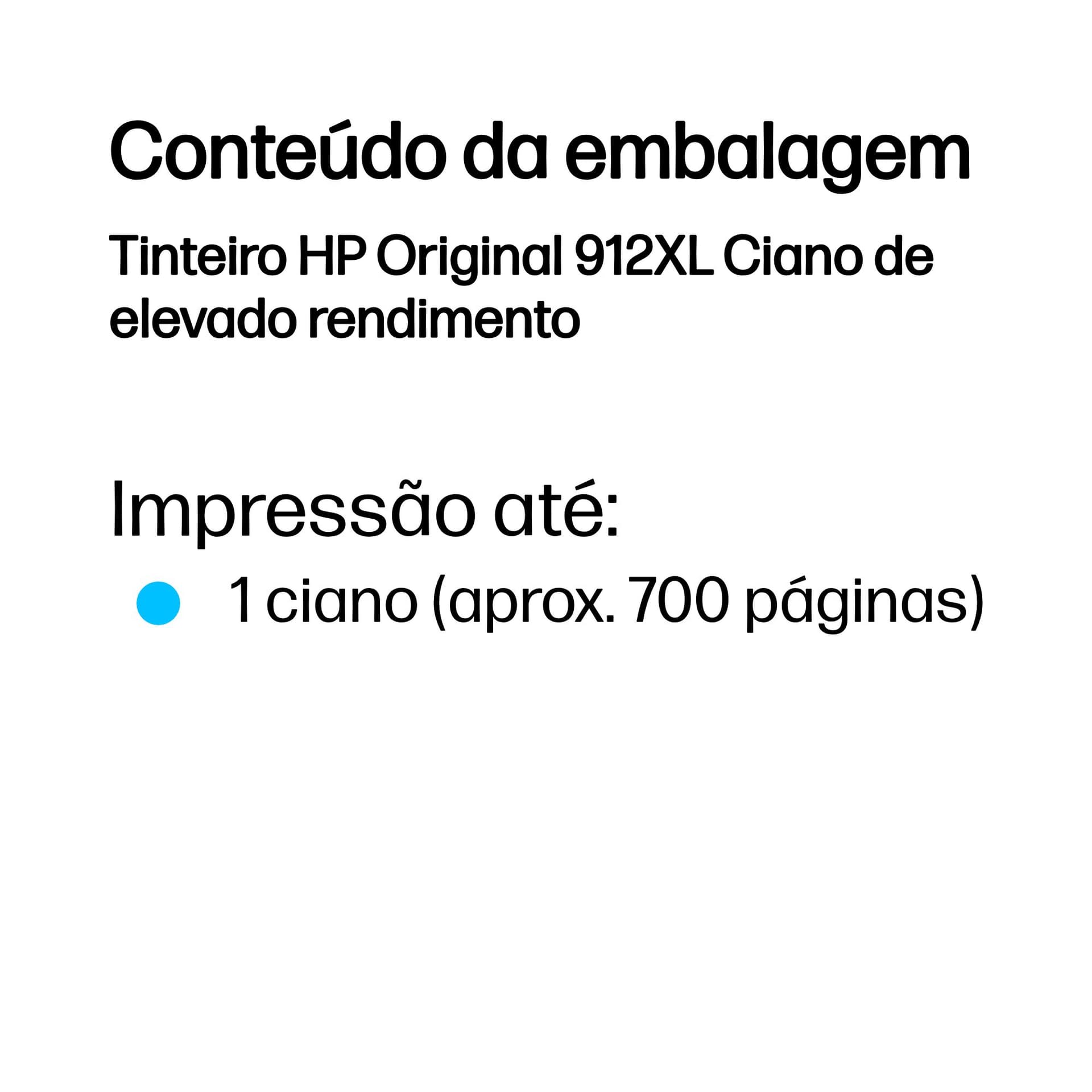 HP Tinteiro Original 912XL Ciano de elevado rendimento — miniatura 3
