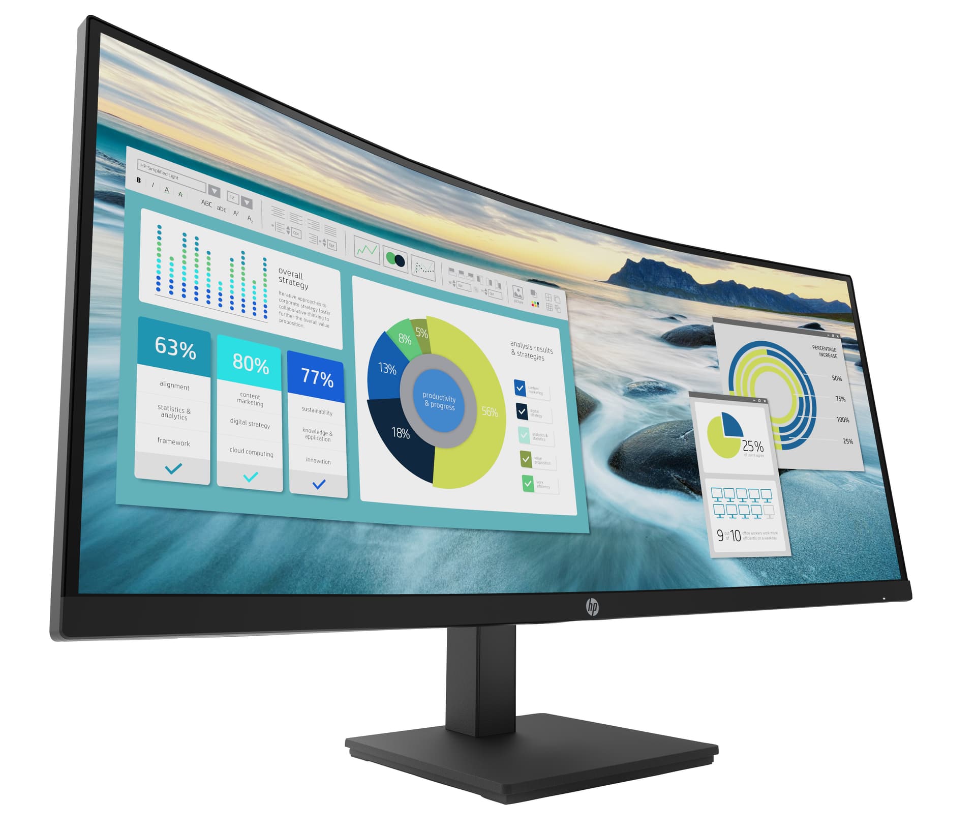 HP Monitor curvo WQHD P34hc G4 com USB-C, miniatura 2