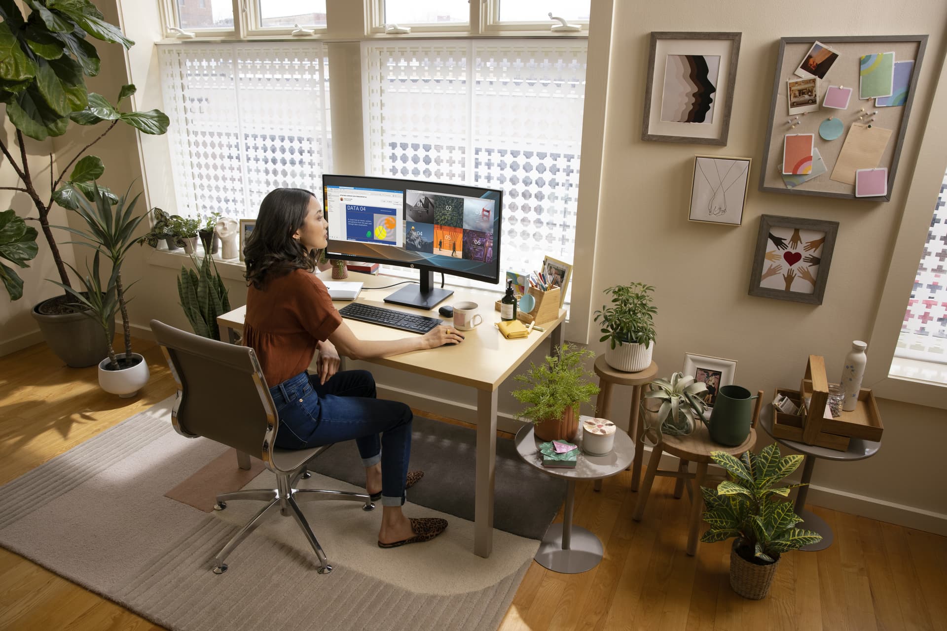HP Monitor curvo WQHD P34hc G4 com USB-C, miniatura 3
