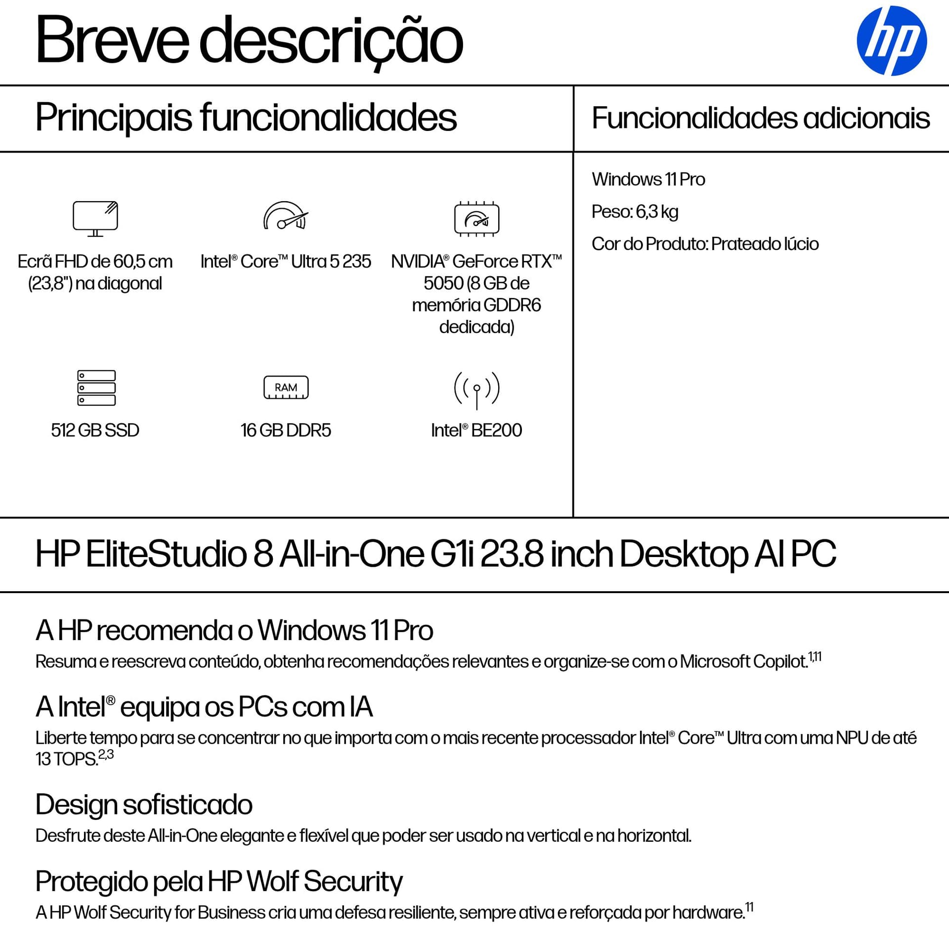 HP EliteStudio 8 All-in-One G1i 23.8 inch Desktop AI PC — miniatura 4