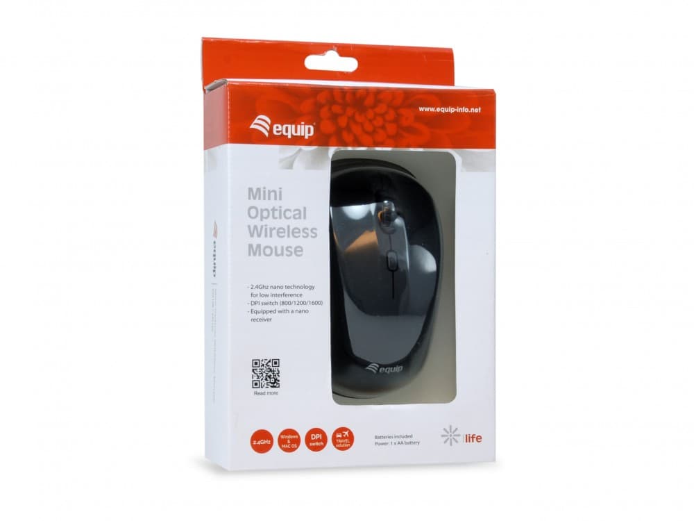 EQUIP LIFE RATO WIRELESS MINI BLACK 1600DPI — miniatura 3