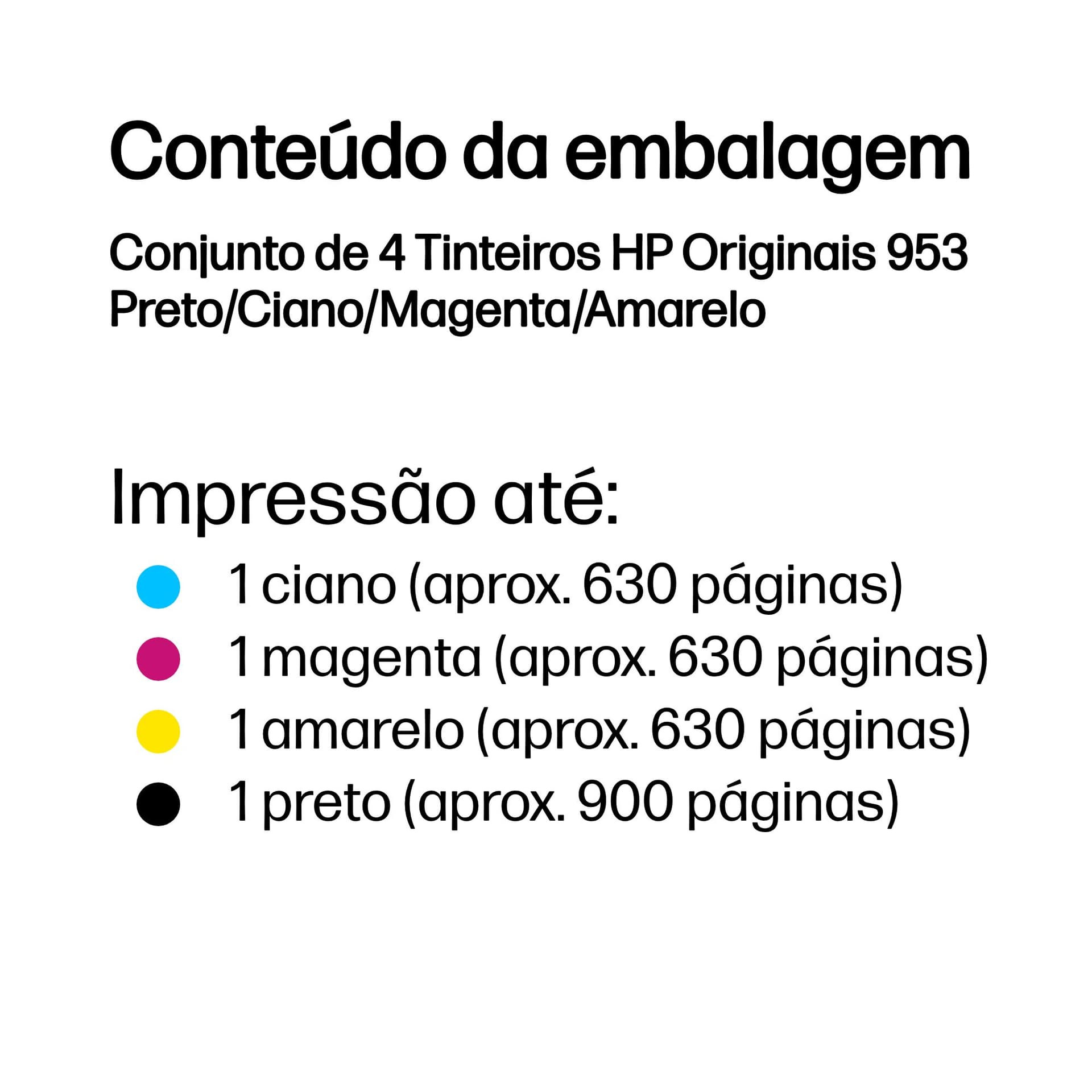 HP Conjunto de 4 Tinteiros Originais 953 Preto/Ciano/Magenta/Amarelo, miniatura 3