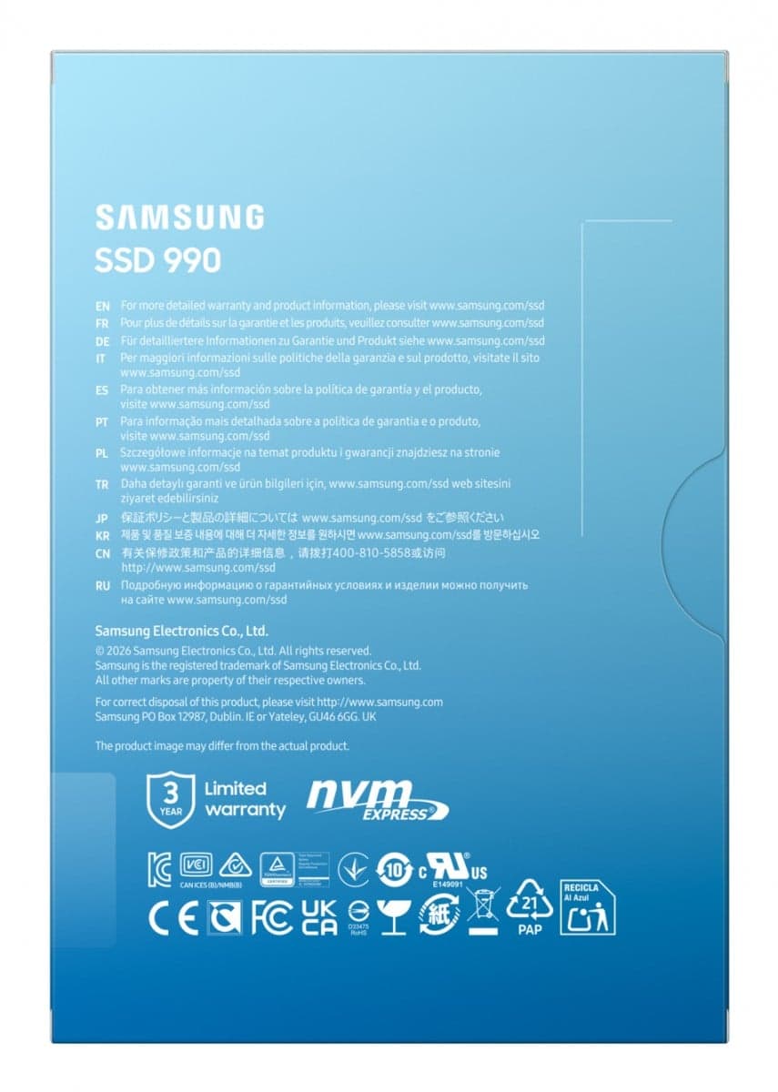 SAMSUNG SSD 2TB 990 V-NAND 2280 NVME PCIE 4.0 HMB — miniatura 6