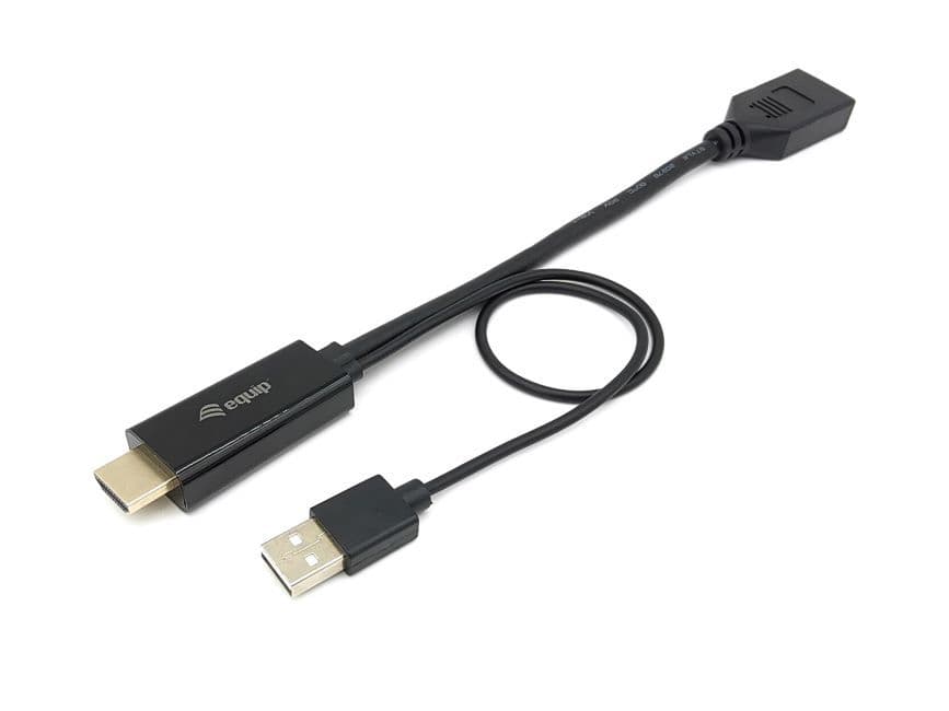 EQUIP ADAPTADOR HDMI / DISPLAYPORT M/F PRETO, miniatura 2