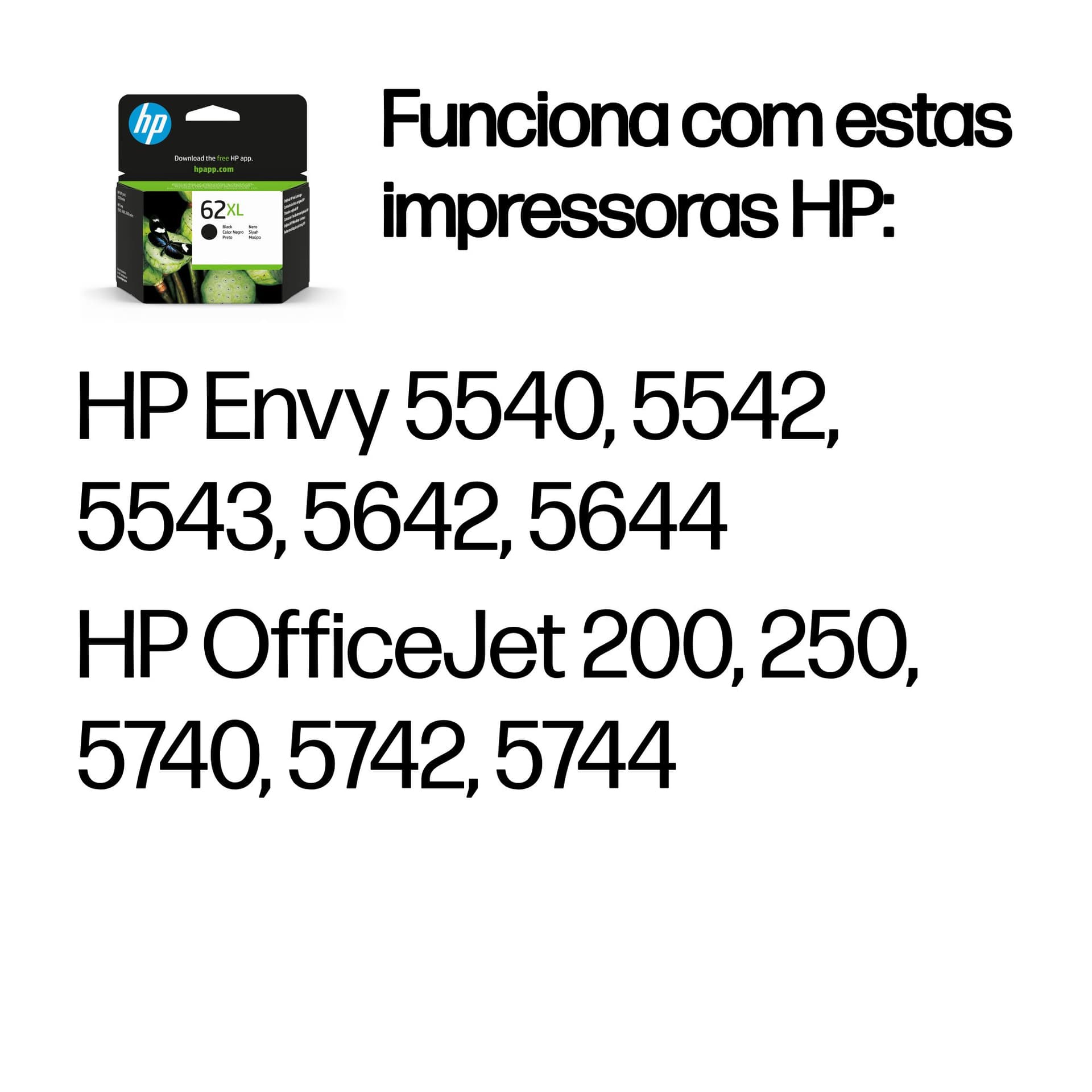 HP Tinteiro original 62XL Preto de elevado rendimento — miniatura 2