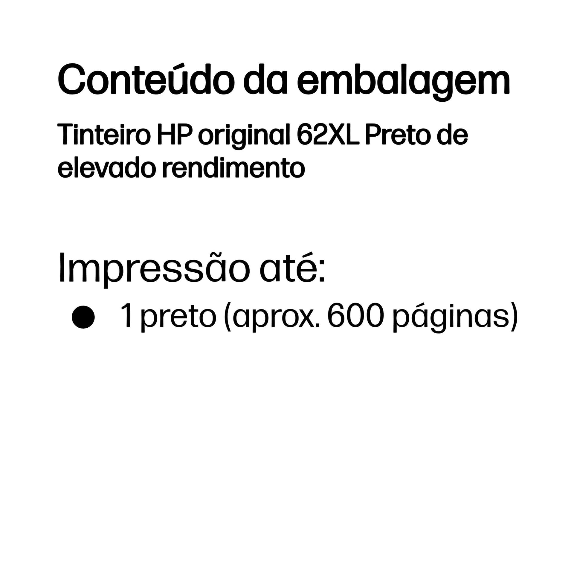HP Tinteiro original 62XL Preto de elevado rendimento — miniatura 3