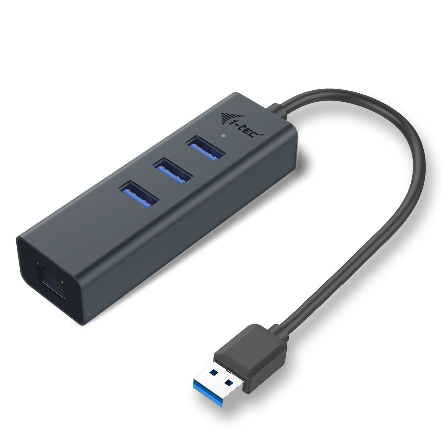 Hub i-tec USB 3.0 3 portas + Adaptador Gigabit Ethernet - Metal