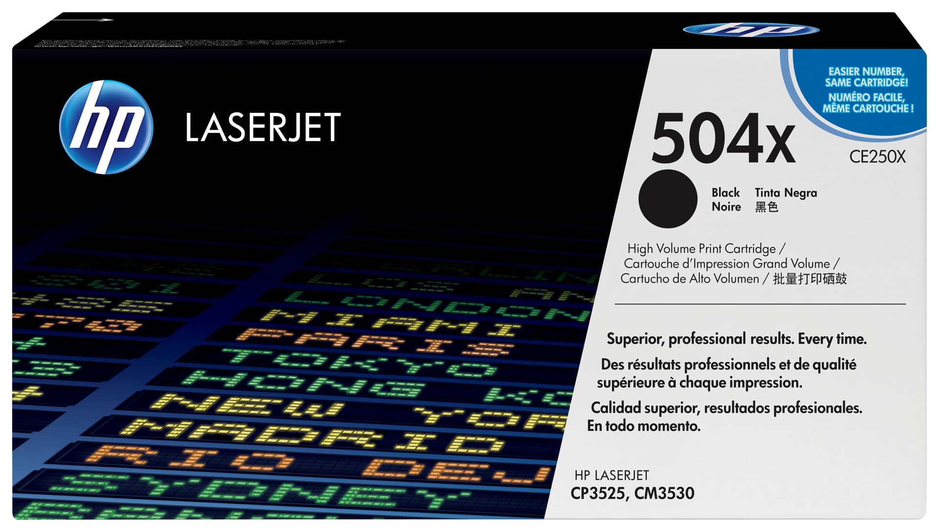 HP 504X original Colour LaserJet Toner cartridge CE250X black high capacity 10.500 pages 1-pack ColorSphere