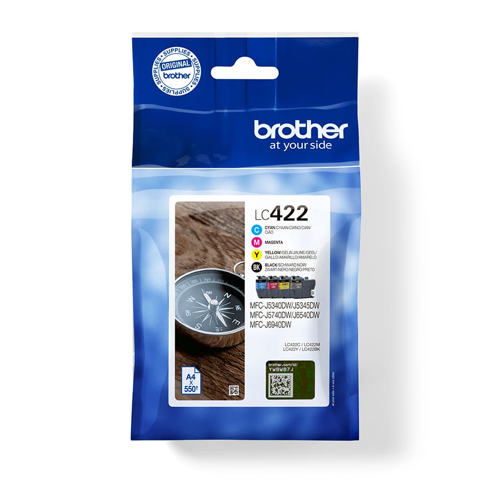 BROTHER TINTEIRO PACK 4 CORES LC422VAL