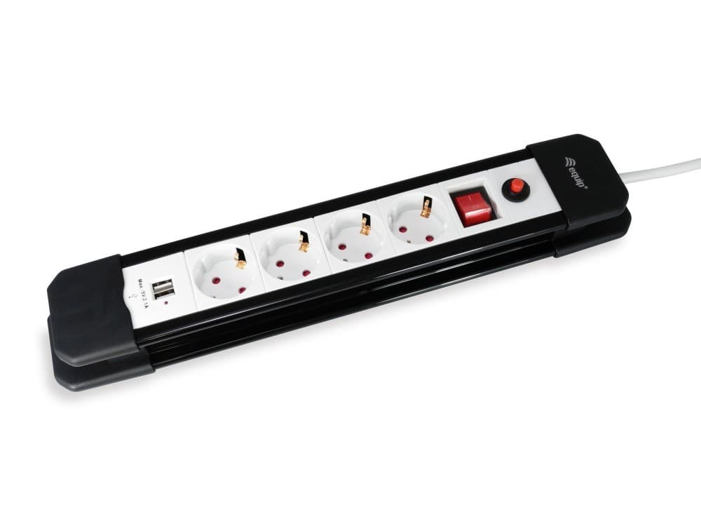 EQUIP LIFE EXTENSAO ELETRICA 4xSCHUKO C/INTERRUPTOR 2xUSB 1.5MT #PROMO#