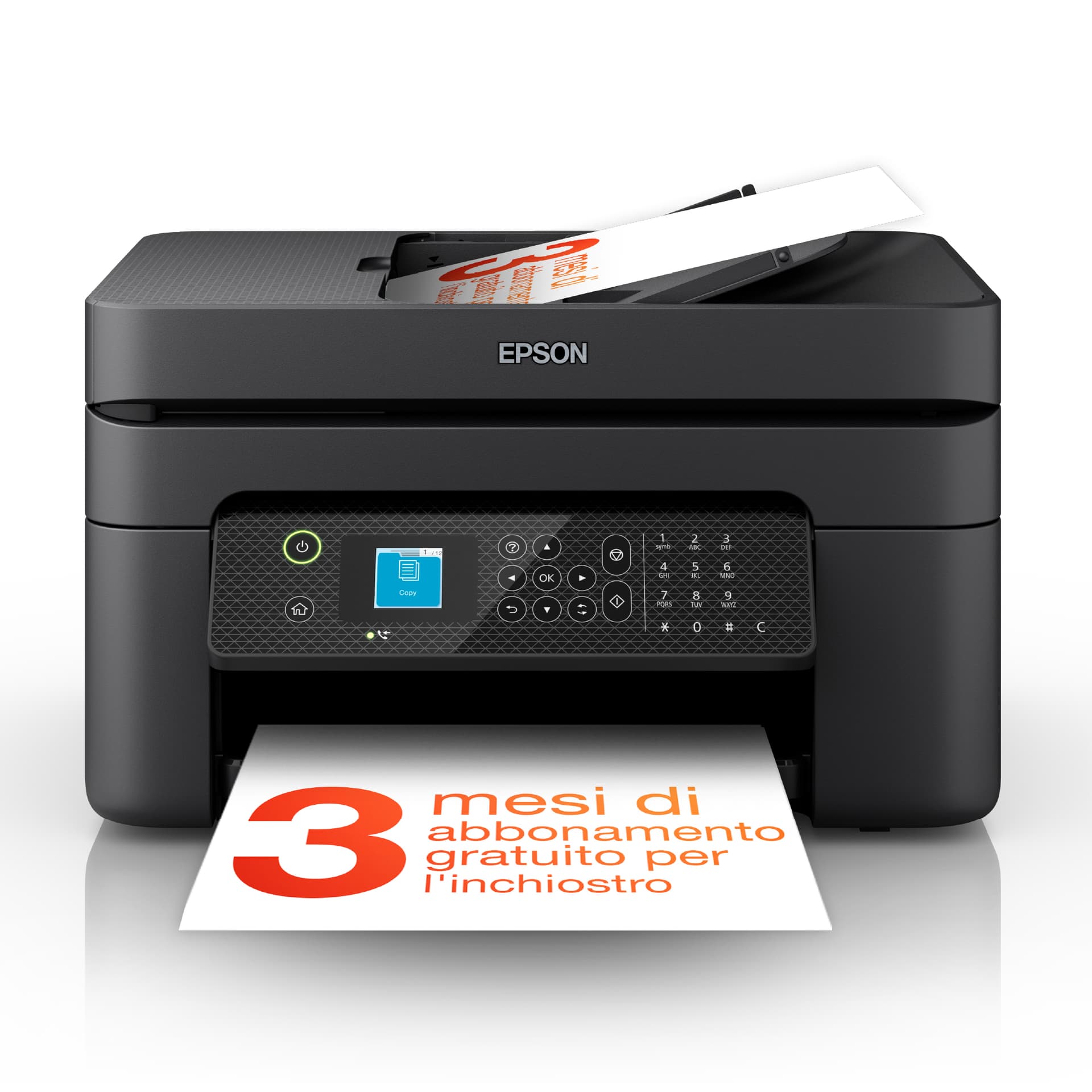 Epson WorkForce WF-2930DWF - Impressora multi-funções - a cores - jacto de tinta - 216 x 297 mm (original) - A4/Letter (media) - até 10 ppm (impressão) - 100 folhas - 33.6 Kbps - USB 2.0, Wi-Fi(n)